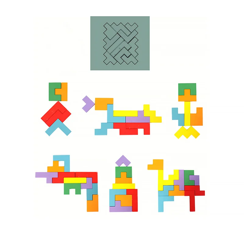 Детский деревянный пазл головоломка детская Развивающая игра Монтессори