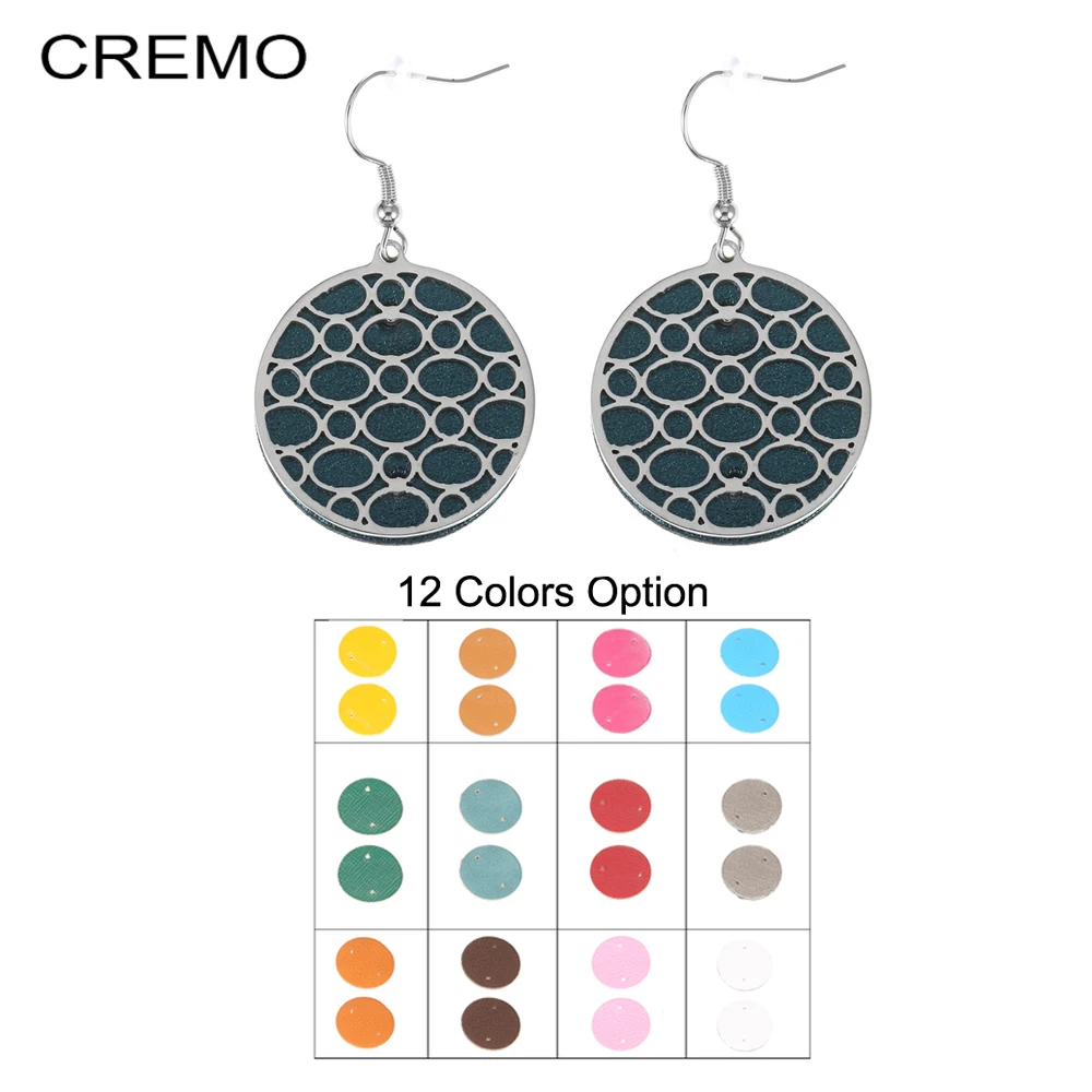 Серьги-подвески Cremo висячие серьги ювелирные изделия сменные кожаные круглые