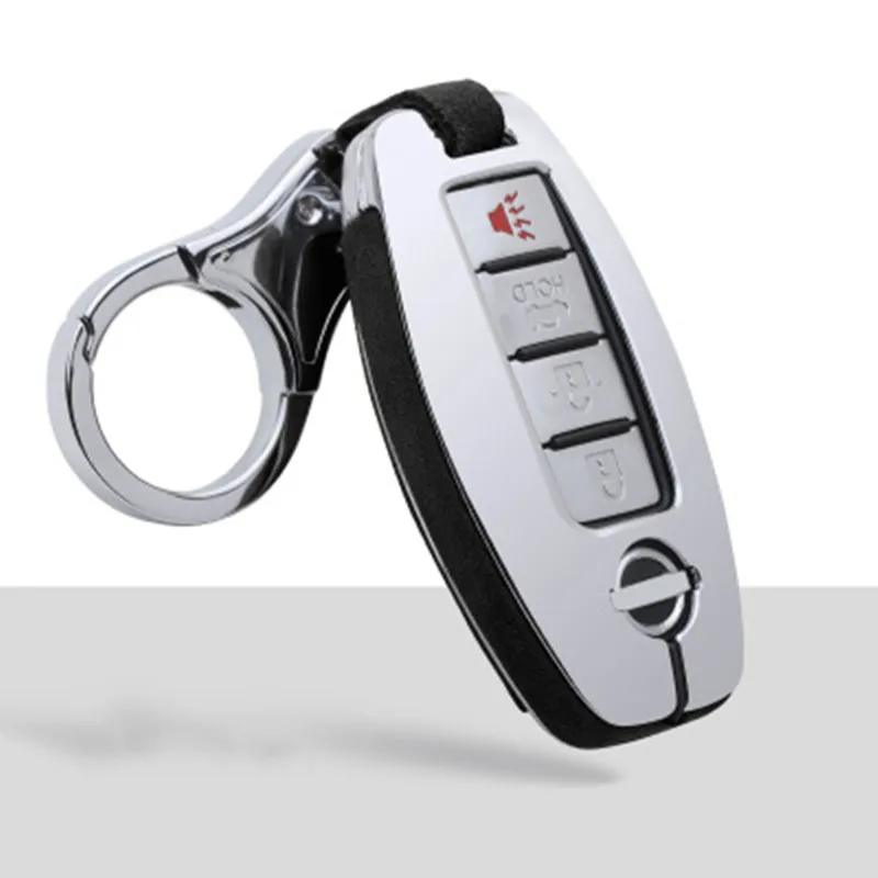 

Кожаный чехол ключа дистанционного управления автомобилем чехол из цинкового сплава брелок для Nissan Qashqai J10 J11 X-Trail t31 t32 kicks Tiida Pathfinder Murano