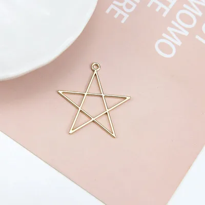 Женские асимметричные серьги в Корейском стиле 10 шт. полые из сплава со звездой