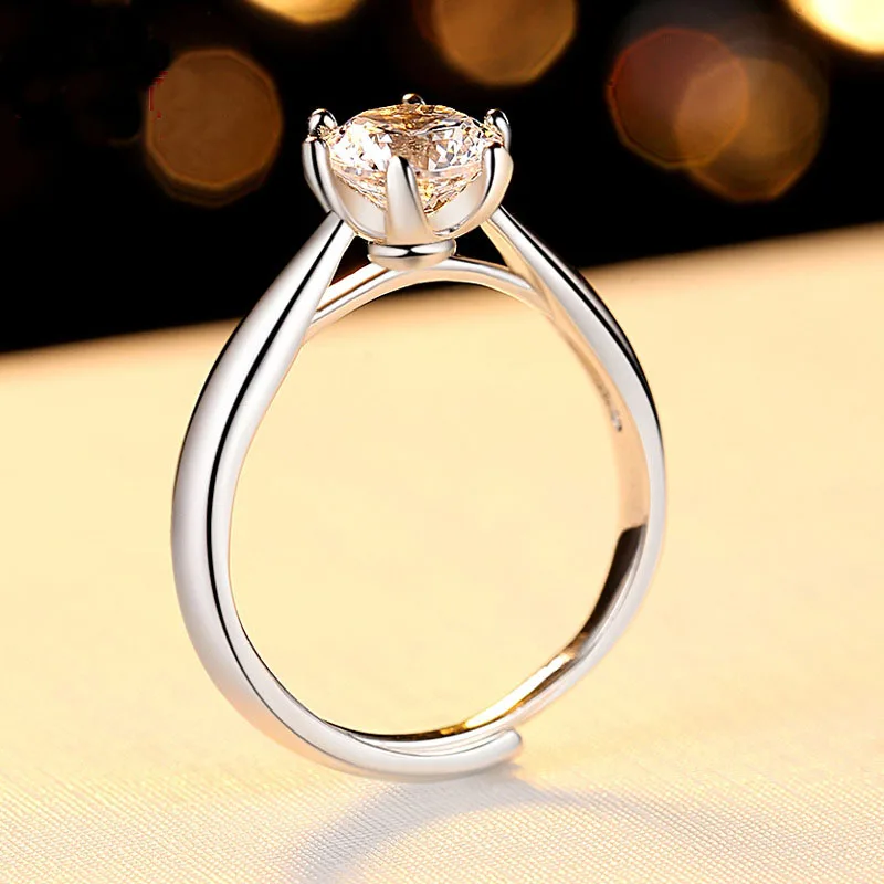 Настоящее 925 пробы серебро 1ct предложение кольцо для женщин Lover Girlfriend Solitaire AAA