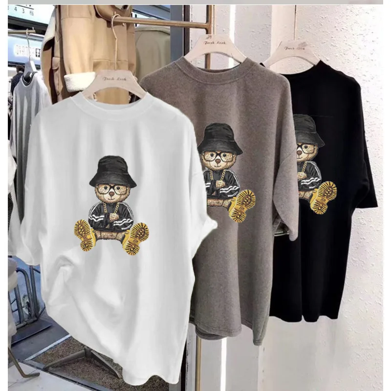 

Fashion Summer Women's Loose 2021 New Short-sleeved Loose Round Neck Printing Casual T-shirt Ropa Mujer En*