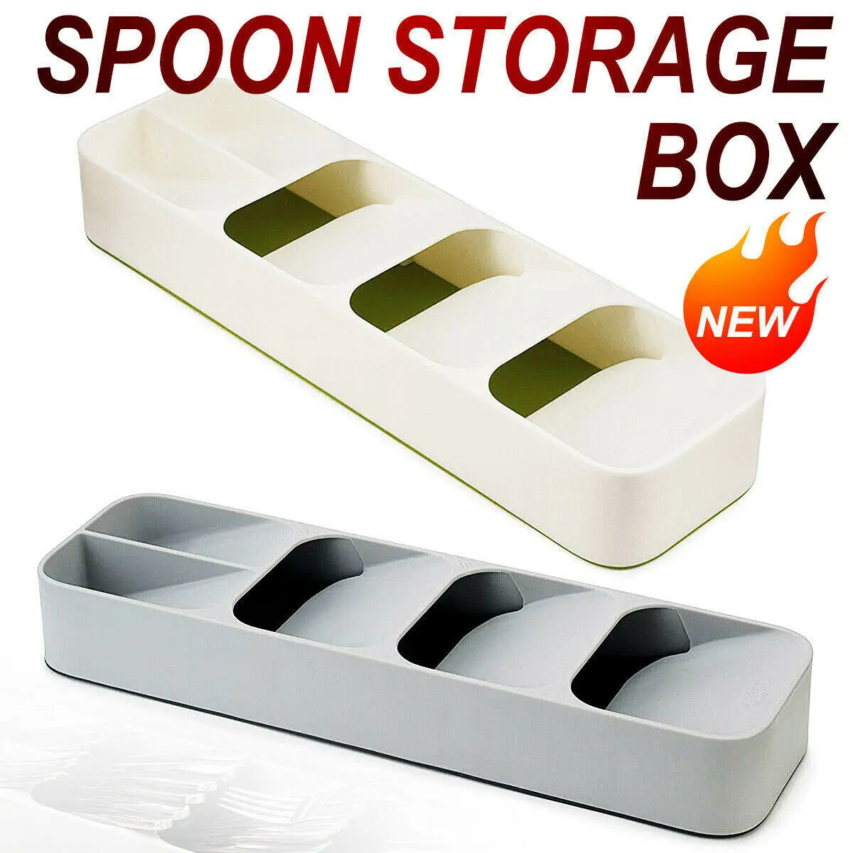 Compact Cutlery Spoon Utensil Tray Drawer Organizer Insert Storage Store Box compact cutlery spoon utensil tray drawer organizer insert storage store box