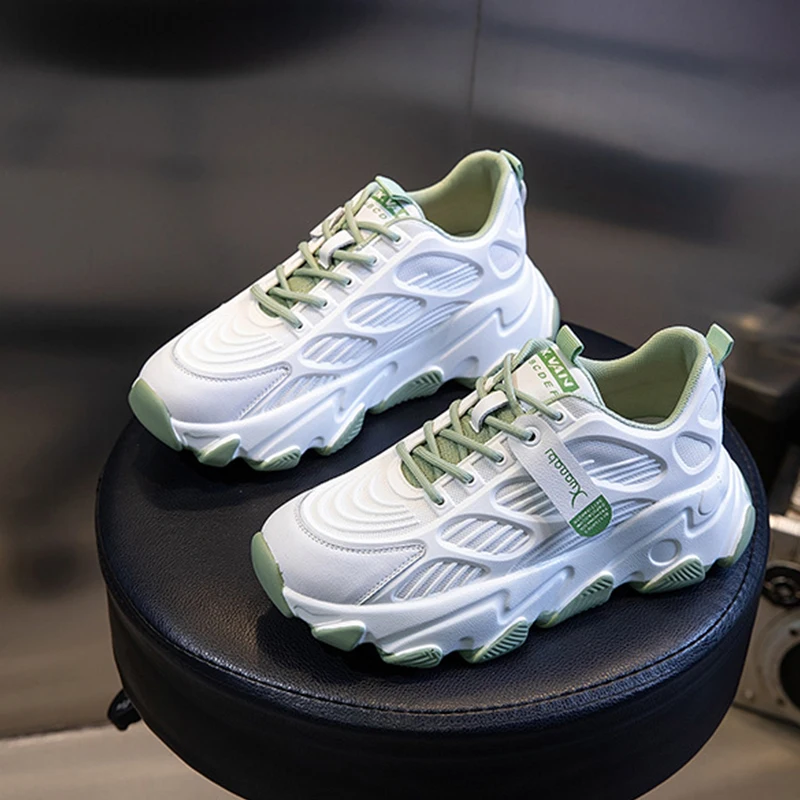 

Jookrrix 2020 Women Fashion Increased 6cm Wedges Thick Soles Women Genuine Leather Chunky Sneakers Lady Casual Shoes ZD2683