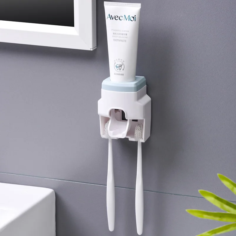 multi function toothpaste dispenser toothbrush holder for home wall mounted automatic toothpaste squeezer bathroom accessory free global shipping