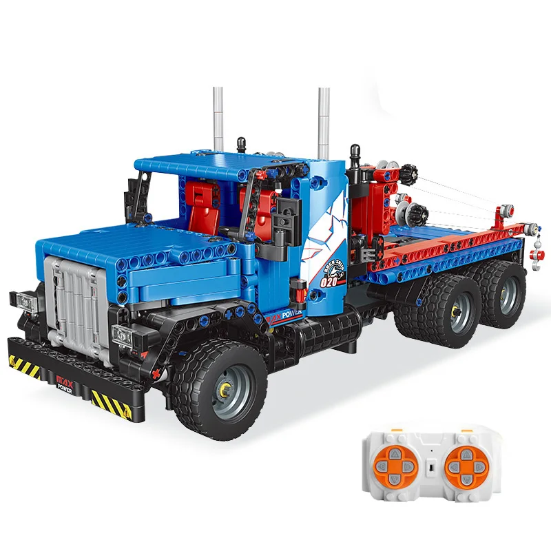 

1064 Piece Bricks RC Heavy-Duty Tow Truck Model Building Blocks Boy Birthday Gifts Kids Remote Control Car Toys For Children