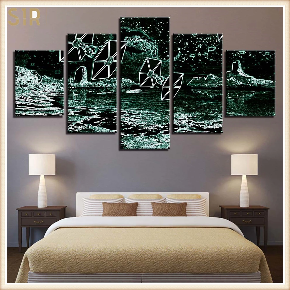 

Star War Decorations for 5 Part Movie HD Poster Living Room Decoration Room Decor Anime Wall Art Star War Poster Wall Decor