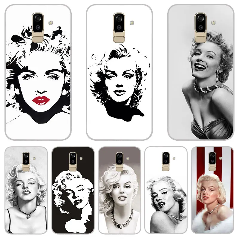 Мэрилин Монро матовый Силиконовый чехол для Samsung Galaxy J3 J5 J7 A3 A5 A7 2016 2017 ТПУ задняя