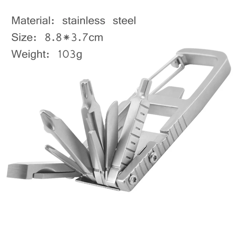 13 in 1 stainless steel outdoor emergency multi tool with screwdriver wrench manual repair kit edc bottle opener phone holder free global shipping