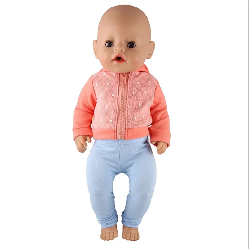 Одежда для куклы 18 дюймов 43 см розовая куртка новорожденных розовые синие штаны