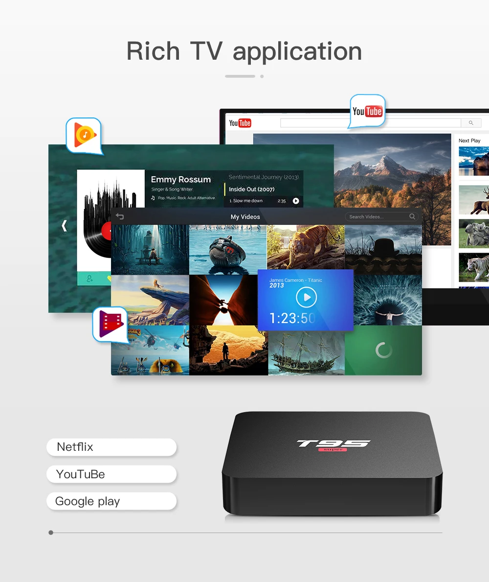 ТВ-приставка T95 на Android 10 супер умная Allwinner H3 GPU G31 2 Гб ОЗУ DDR3 16 ГБ 4G Wi-Fi HD медиаплеер |