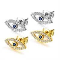 kkchic euro american fashion new blue eye zircon studded earrings vintage evil eye gold plated earrings for women