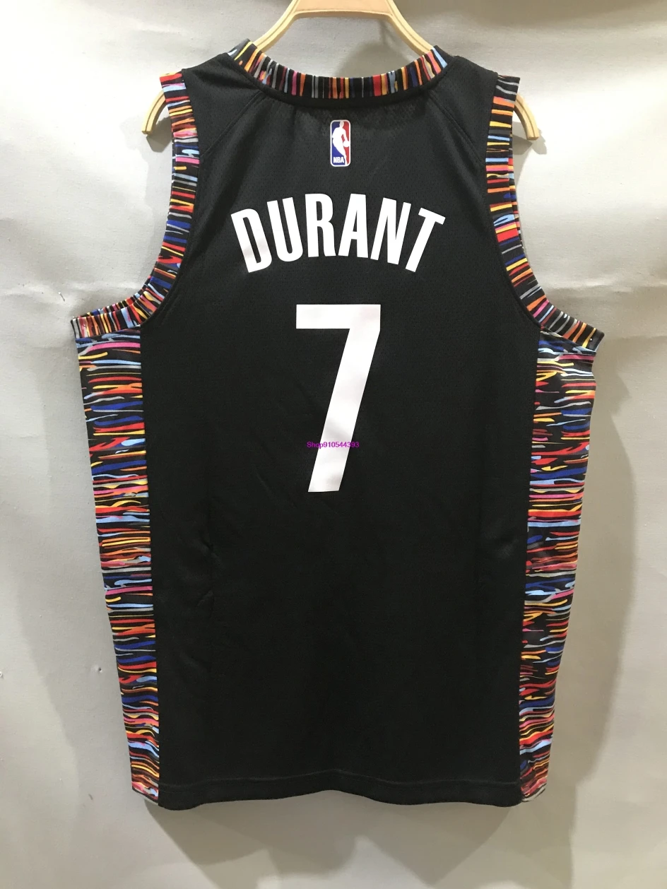 

Camiseta de baloncesto para hombre NBA Brooklyn Nets #7 Durant, temporada 2019, edicin de ciudad, Jersey de prensa caliente