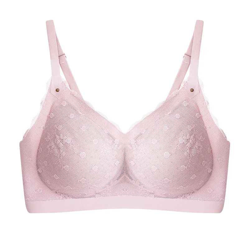 

Thailand Original Cloud Sense Honey Milk Underwear Lace Latex Wireless Seamless Push up Sports Vest Type Thin Bra