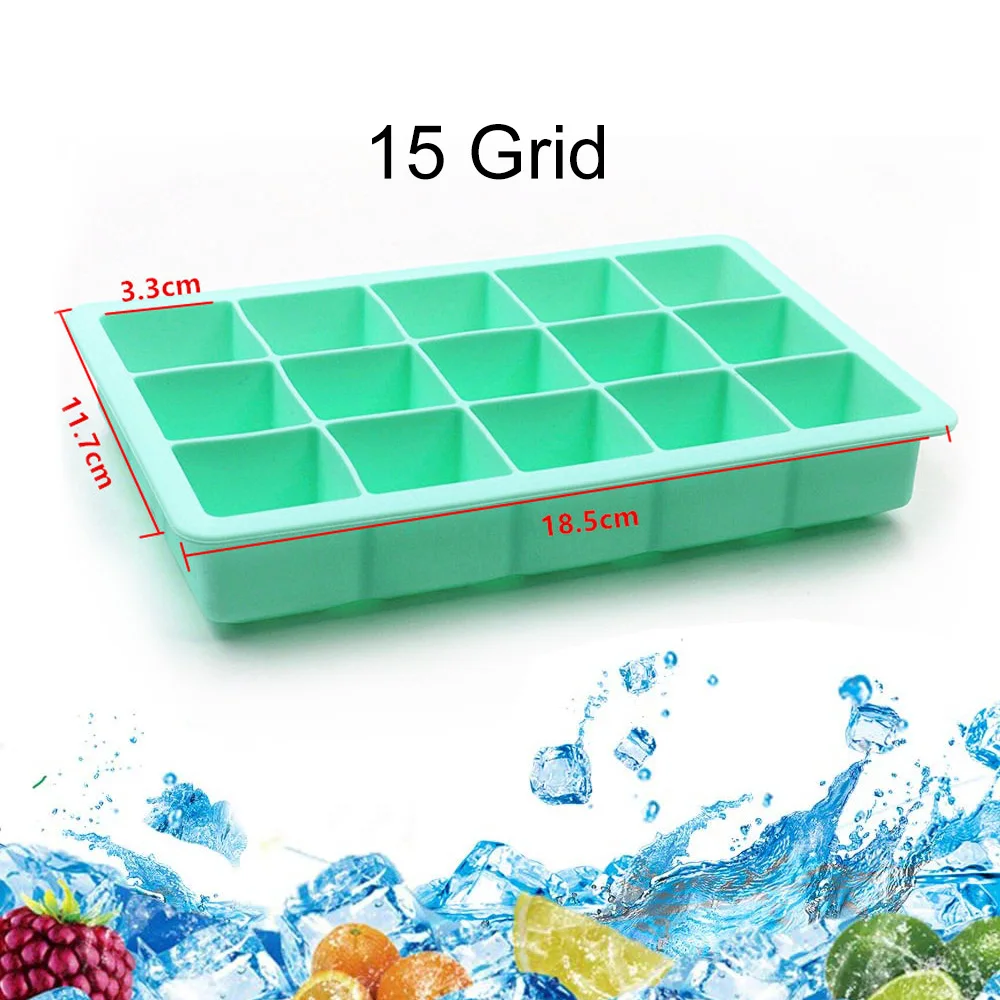 15 ячеек пищевой силикон поднос для кубиков льда с крышкой форма сделай сам