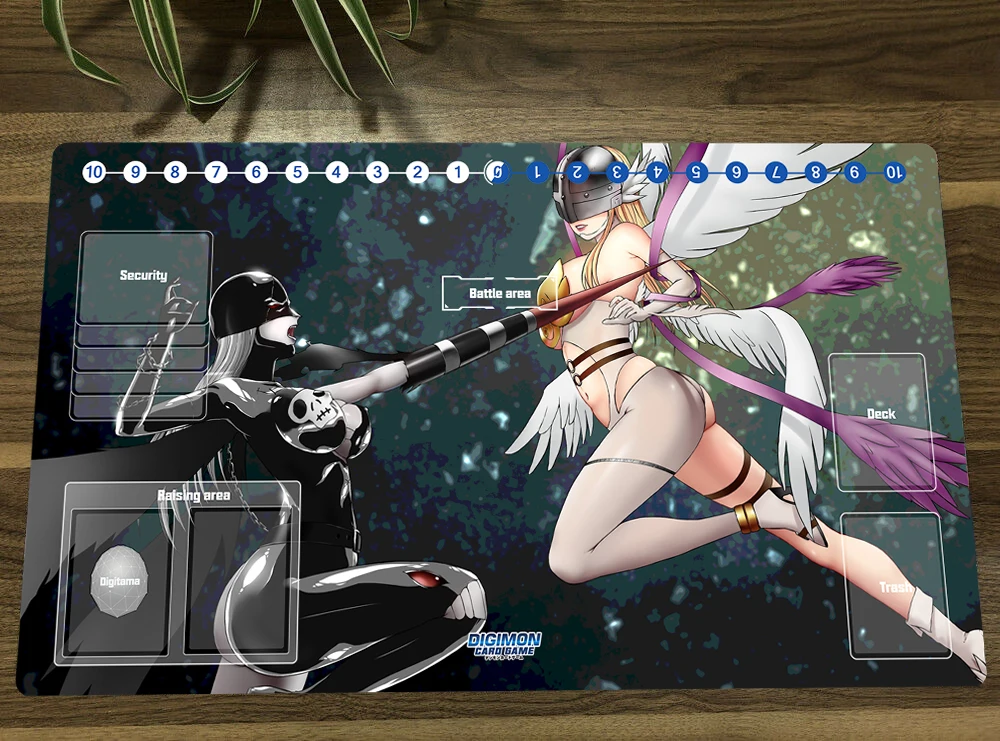 

Anime Digimon Duel Playmat LadyDevimon & Angewomon Trading Card Game Mat DTCG CCG Mat Mouse Pad Gaming Play Mat & Card Zones Bag