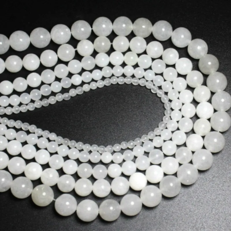 

2021 Natural Stone Beads Loose Spacer White Jade Bead for Jewelry Making