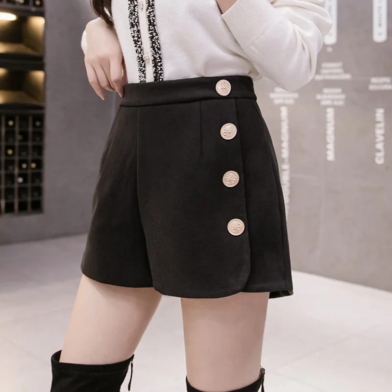 

Fashion Casual Summer Shorts Women Loose Wide Leg Pantalon Femme Belt Green one