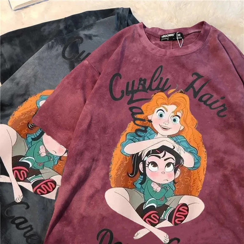 

Cute cotton tshirt summer streetwear oversized t shirt women's harajuku short sleeve tops tee shirt hip hop tie dyed funny tshi