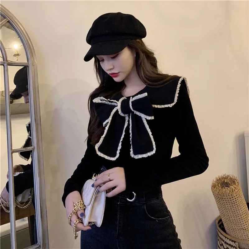 Joinyouth женские топы корейские одноцветные с бантом полная Harajuku блузки новинка 2020