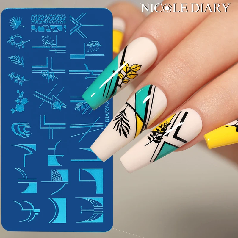 Трафарет NICOLE DIARY для стемпинга ногтей из нержавеющей стали трафарет гель лака с