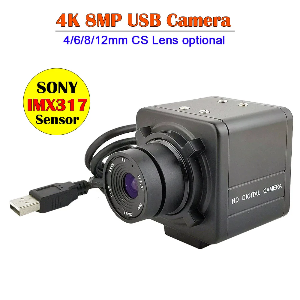 8MP SONY IMX317 сенсорная веб-камера 4K 3840x2160 Mjpeg 30fps UVC подключи и играй USB камера с ручным