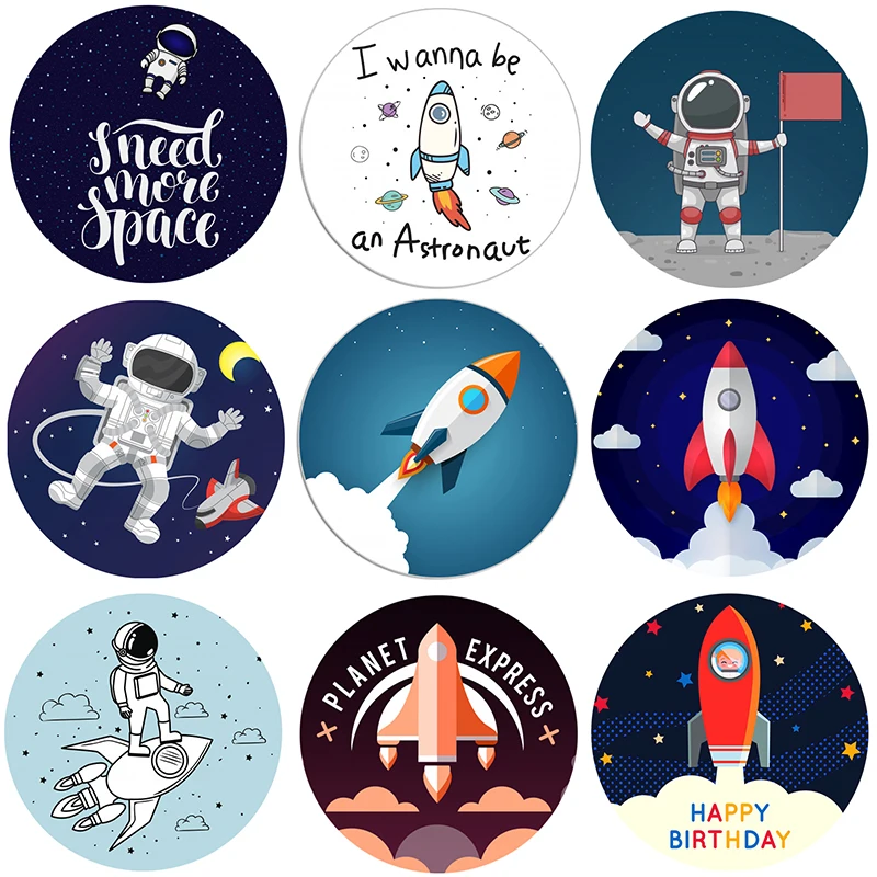 

Outer Space Solar System Themed Stickers Birthday Party Decorations Paper Seal Sticker Labels For Kids Planet Themed Party