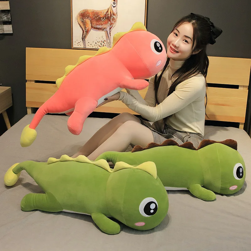 

80-120cm Long Lovely Dinosaur Plush Toy Soft Cartoon Animal Dinosaur Stuffed Doll Boyfriend Pillow Kids Girl Birthday Gift