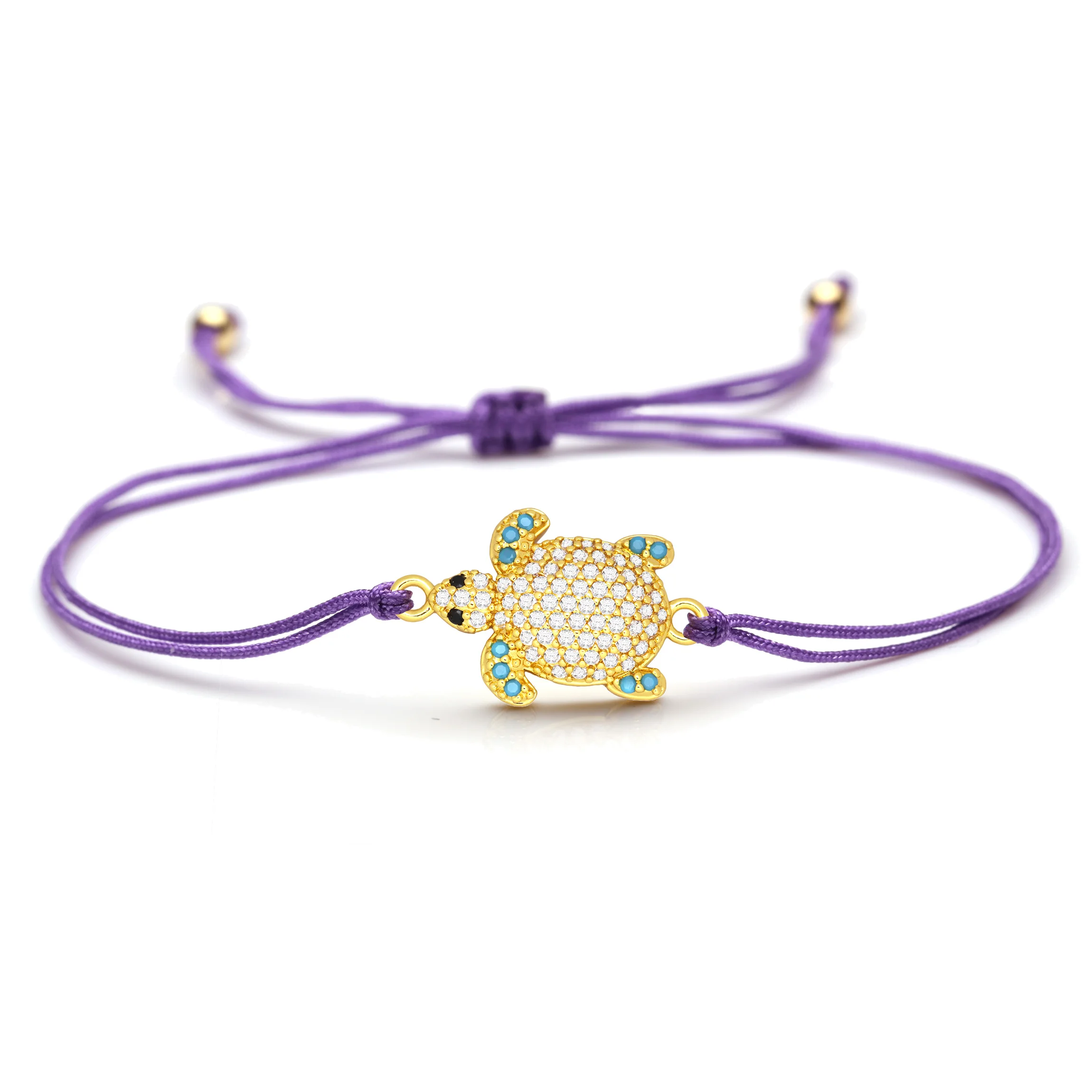 Белый кубический цирконий латунь морская черепаха браслет женский роскошный