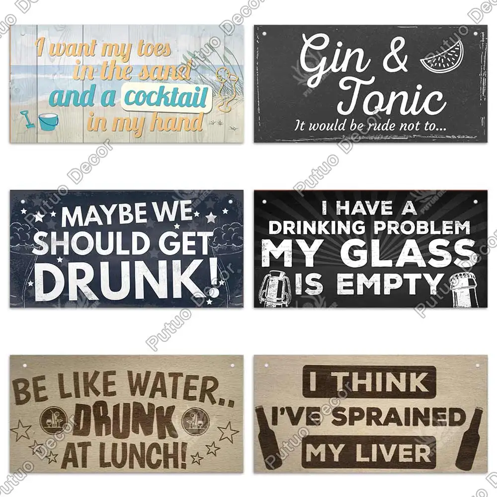 putuo decor pub signs wooden plaque summer beer plaques for beach bar house door hanging wall decor sign bar pub wall decoration free global shipping