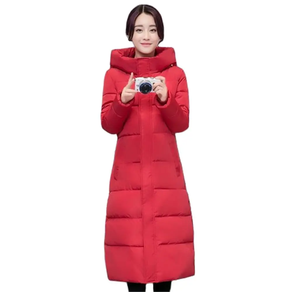 

Women Winter Thicken Coats Down Padded Clothes Solid Coton Jacket Puffer Warm Winter Parkas Outerwear Overcoat Hot Sale X-Long