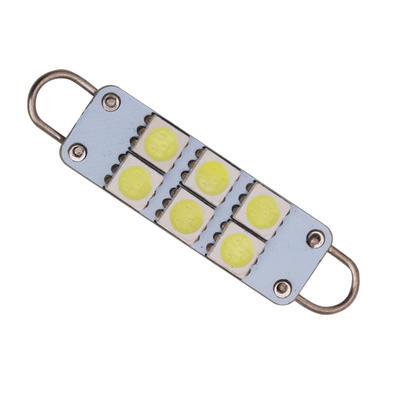 1 гирлянда 44 мм светодиодная лампа 5050 6SMD белая 12 В купольная для двойного дугового