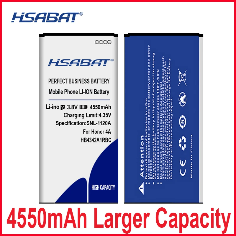 HSABAT 4550 мАч аккумулятор для huawei y5II Y5 II 2 Ascend 5+ Y6 honor 4A SCL-TL00 honor 5A LYO-L21 HB4342A1RBC Высококачественный аккумулятор