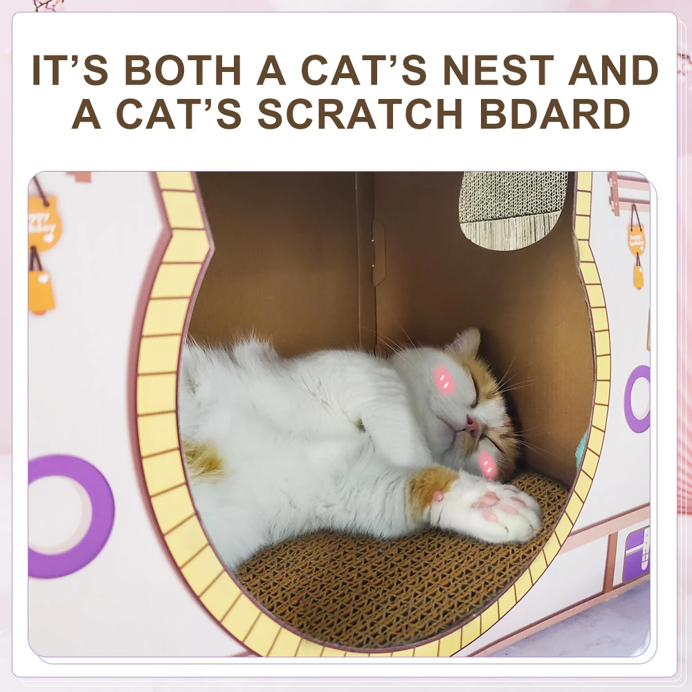 hoopet corrugated papper cats house milk bed for cats breathable cat scratcher nest scratch pad cardboard for cat sleeping bed free global shipping