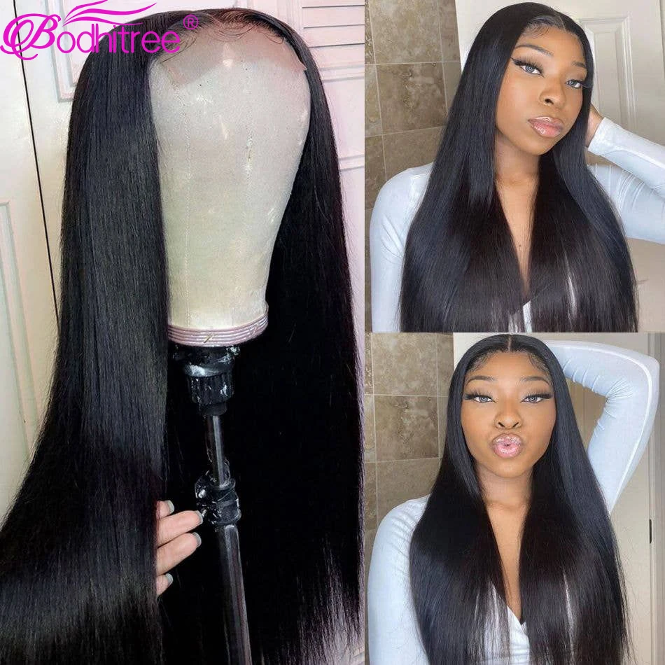 4x4 Lace Closure Wig Straight Human Hair Wig For Black Women Brazilian Remy 150% Density Transparent Lace Front Human Hair Wigs