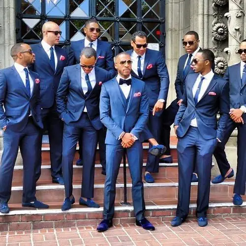 

Royal Bule Men Suits Formal Wedding Party Prom Blazer Custome Homme Terno Slim Fit Tuxedos(Jacket+Pant+Bowie+Handkerchiefs+Vest)