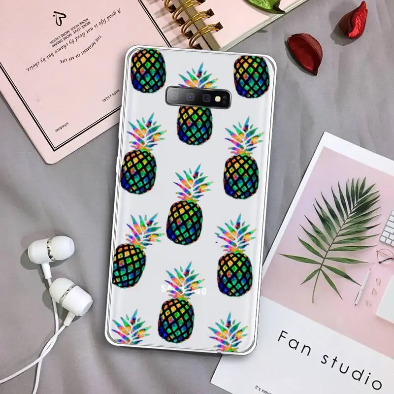 

pineapple pattern painting Phone Case Transparent For Samsung Galaxy S A 5 7 8 9 2015 20 edge plus 10 e lite 2019
