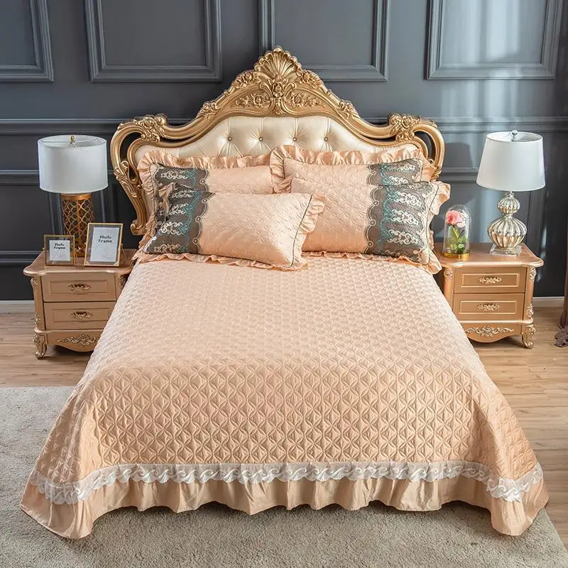 

42 New gray white pink red 3pcs egyptian cotton Bedspread and pillowcase blanket Duvet Quilt bed cover