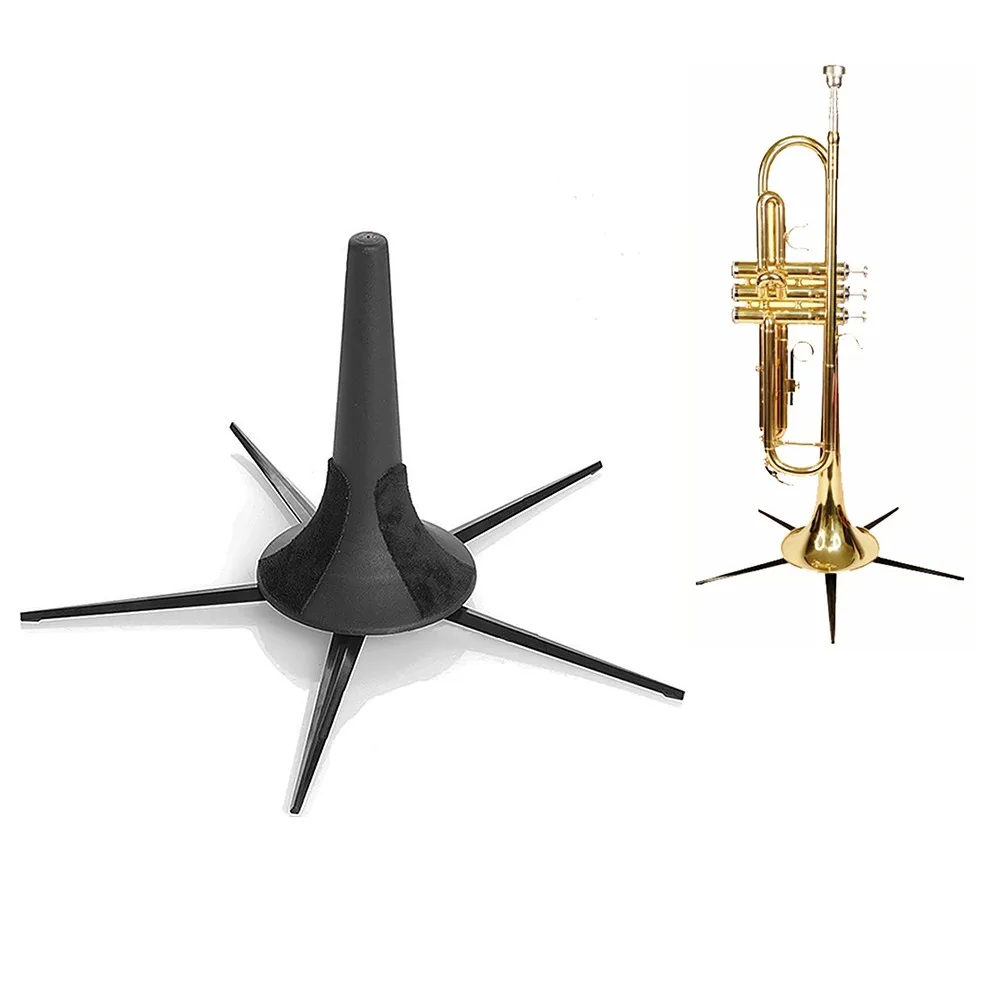 

Foldable Trumpet Holder Portable Flute Brass Leg Instrument Stands Accessories Five Feet Cone Shape Rest For Holding Trumpet