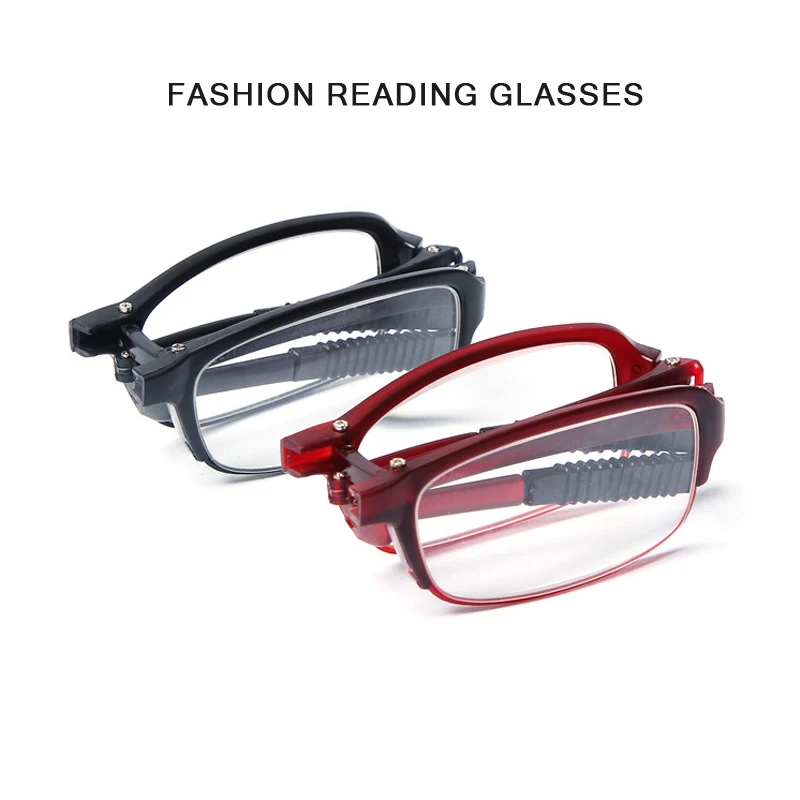 

seemfly Hot Fashion Design Reading Glasses Men Women Folding Small Glasses Frame Black Glasses With Original Box Portable +1.5