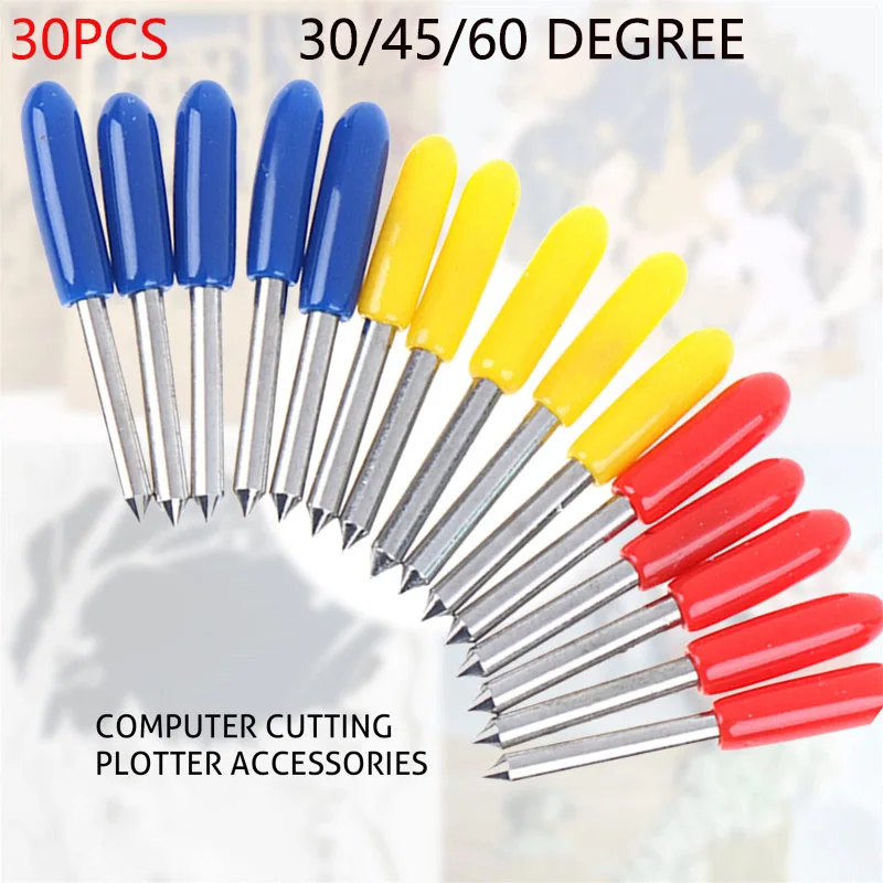 

Горячая 20/30 шт. печатающая головка Roland надписи Ножи лезвие плоттера резак Карбид 30 45 60 градусов Концевая фреза фрезерные биты для вырезания ...