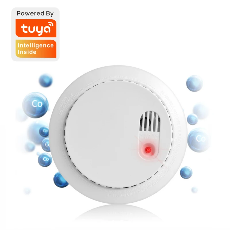 

Умный детектор дыма Tuya, Wi-Fi детектор угарного газа, утечки газа, пожарная сигнализация, датчик 2 в 1, защита для дома и умного дома