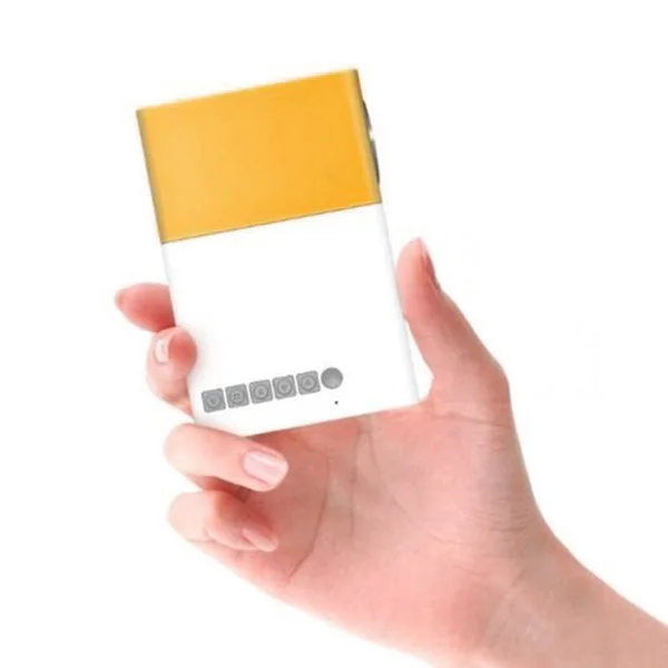 Проектор Мини проектор Портативный кинотеатр домашний офис HD 1080P желтый PR