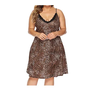 Коричневый Women Sleepwear Large size Sexy Sling Lingerie Ladies Summer Sexy Strap Nightdress Cool Casual Ladies Nightgown#2J26 - Цвет: Коричневый