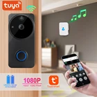 Умный дверной звонок Tuay, беспроводной Wi-Fi Видеозвонок для системы безопасности, домашний монитор с визуальной записью, ночное видение, домофон