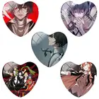 Стеклянная кабошон TAFREE в форме сердца 25 мм с фото аниме мультфильм Бунго бродячие собаки DIY Ювелирная фурнитура для брелока WH32