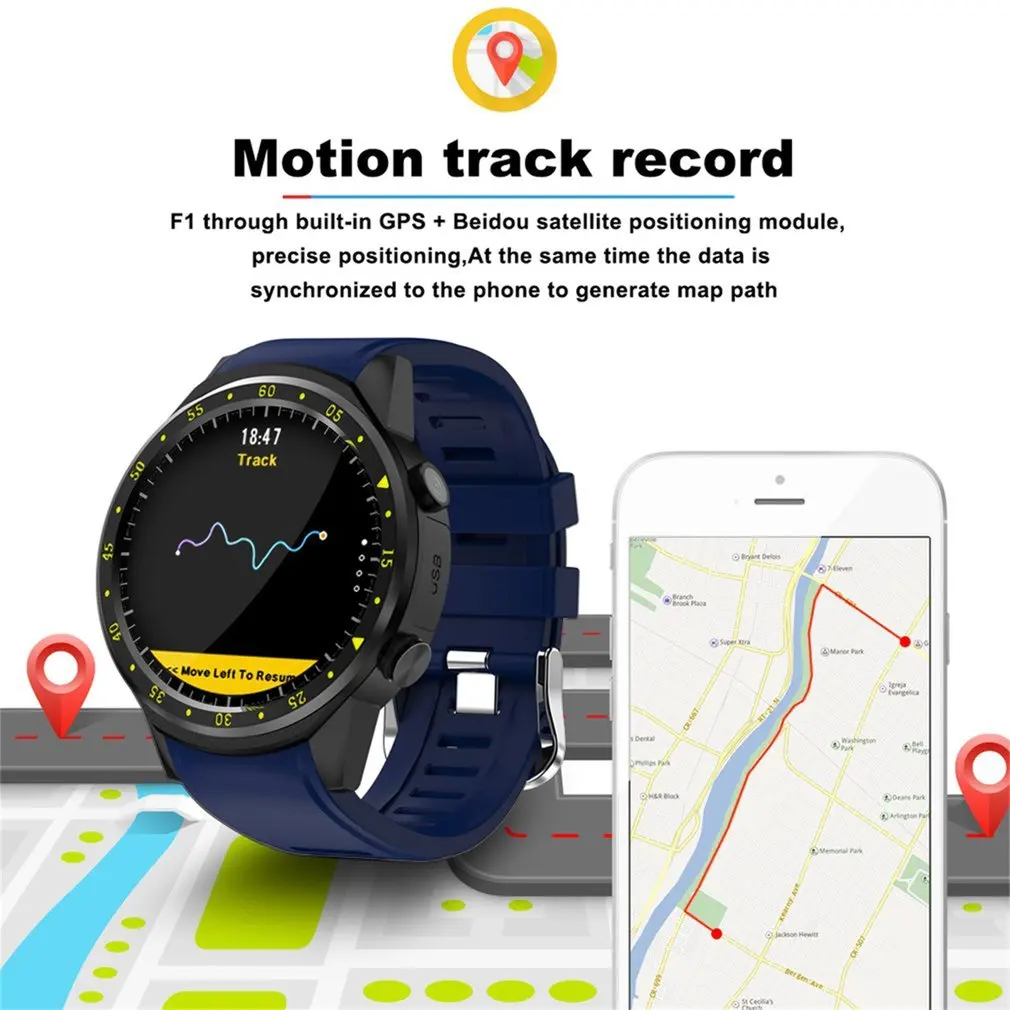 Уличные спортивные Смарт часы F1 с GPS камерой Bluetooth SIM картой браслет для Android и IOS