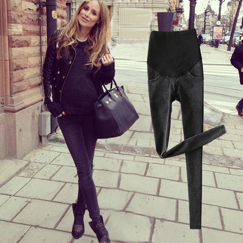 Maternity Pants Maternity Jeans for Pregnant Women Plus Size Pregnancy clothes Elastic Skinny Trousers Jeans Over The Pant Femme