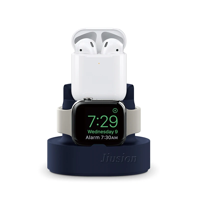 2 в 1 Силиконовый Держатель зарядного устройства для Apple Watch/Iphone/Airpods зарядная