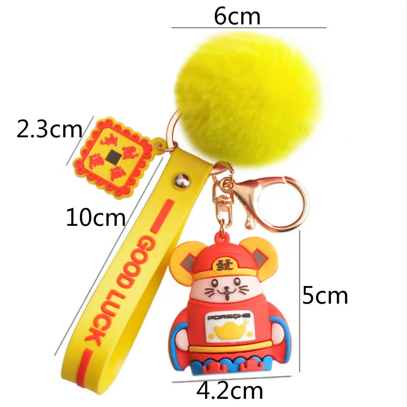 

Lovely Cartoon Festive Lucky Mouse Cartoon Doll Key Chain Pendant Student Bag Key Chain Car Ornaments Pendant Keychain Jewelry